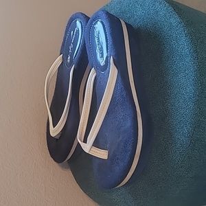 Vintage American Eagle Platform Navy White Sandals (7-8)